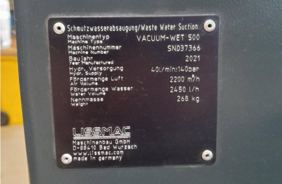 VACUUM-WET 500 (Ref. No. SN037366)