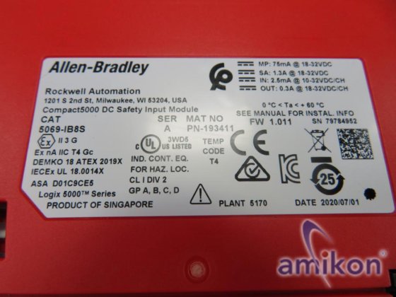 Allen Bradley 5069-IB8S 5000 Safety