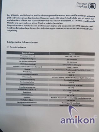 Duitse RepRap X1000 3D-printer met
