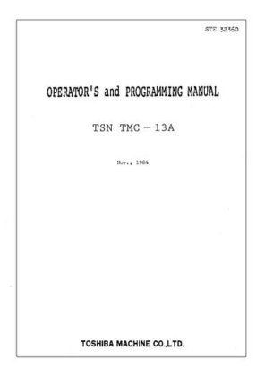 Manual for Used Toshiba Machine