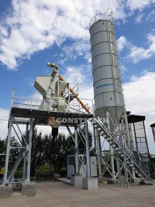 在庫から出荷!30m3/hのコンパクトコンクリートプラント、高品質