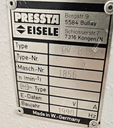 Pressta Eisele PV 8