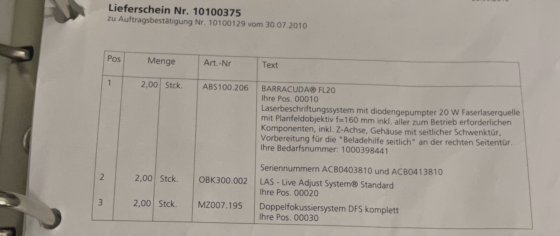 ACSYS BARRACUDA Laser Processing System