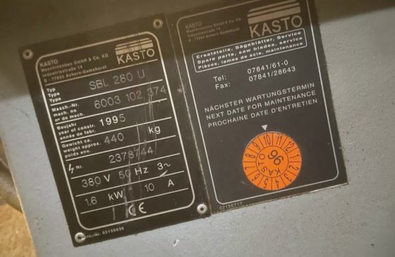 KASTO SBL280U Halbautomatische Metallbandsäge .de