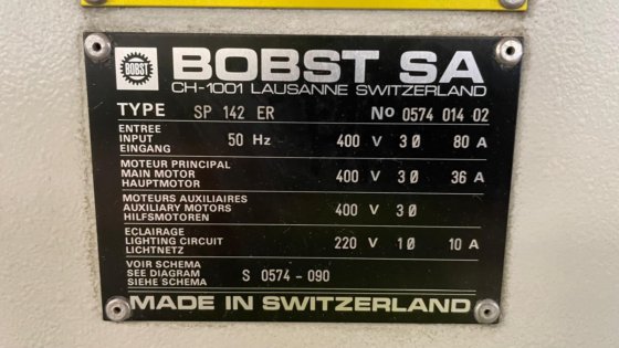 1981 BOBST SP 142-ER