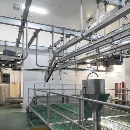 用于清真屠宰场的立式胴体加工输送机肉类屠宰加工设备的完整生产线