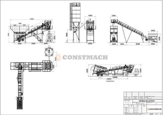60 立方米/小时移动混凝土搅拌站