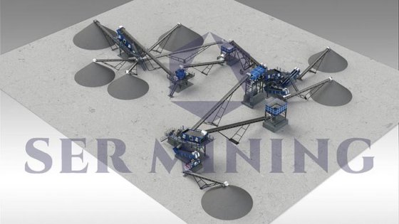 二次および垂直シャフト衝撃破砕機を備えた固定式破砕、ふるい分け、洗浄プラント