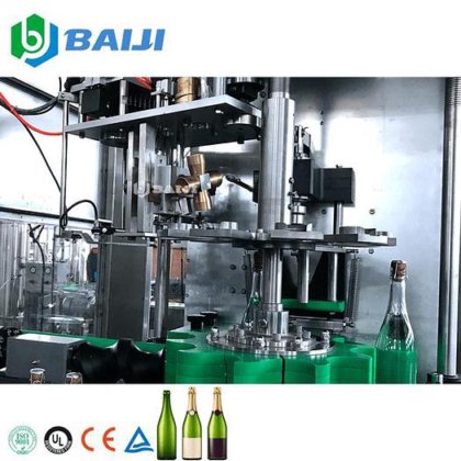 BAIJI 自动起泡葡萄酒香槟灌装旋盖机