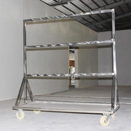 用于屠宰场的耐用红色内脏/头转移车 猪/牛/绵羊/山羊屠宰设备