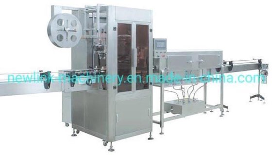 带隧道炉的全自动宠物塑料玻璃瓶 PVC 标签蒸汽加热缠绕收缩套管贴标机