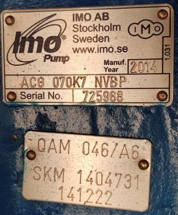 2015 IMO PUMP ACG 070K7