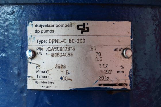 2016 DUIJVELAAR POMPEN DPNL–C 80