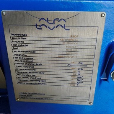 2014 ALFA LAVAL P605