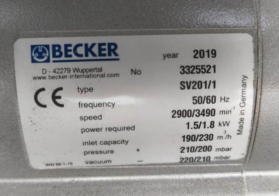 2019 BECKER-INTERNATIONAL SV201/1