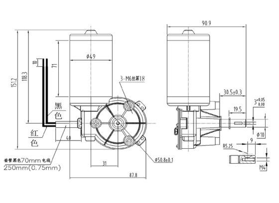 D49R 蜗轮蜗杆马达
