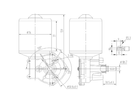 D76R 蜗轮蜗杆马达