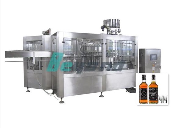 商用工业用高质量酒精威士忌玻璃瓶清洗灌装旋盖机