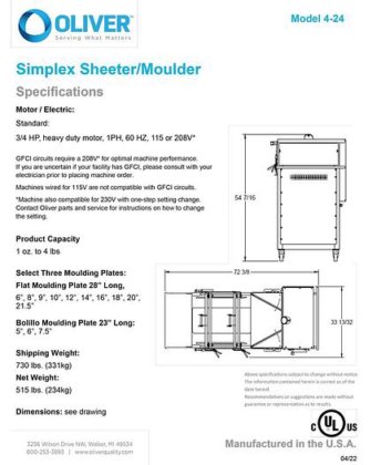 SIMPLEX SHEETER-MOULDER 4-24
