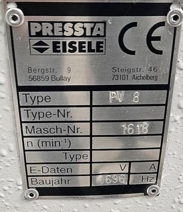 1996 Pressta Eisele PV 8