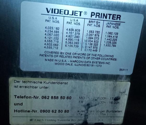 VideoJet Excel Series 2000 inkjet