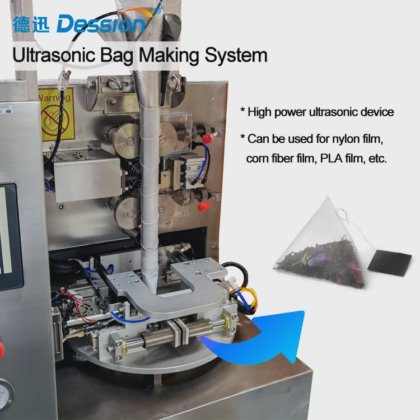 热销全自动金字塔茶包包装机（带绳索和标签），用于草药茶三角包包装机