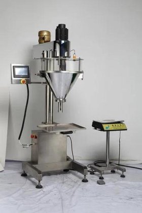 用于食品行业的 1-5 公斤半自动螺旋式蛋白粉灌装机