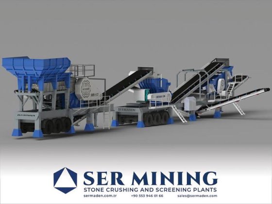 移動式ジョー&インパクト破砕プラント パワークラッシュ / 2 ユニット移動式シャーシ