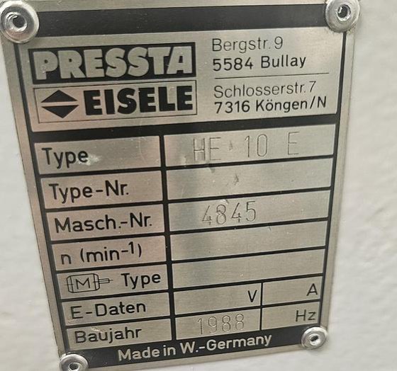 Pressta Eisele HE 10 E