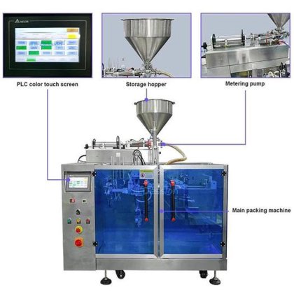 自动液体充填包装机 酱料自立袋包装机 奶油果汁喷口小袋包装机