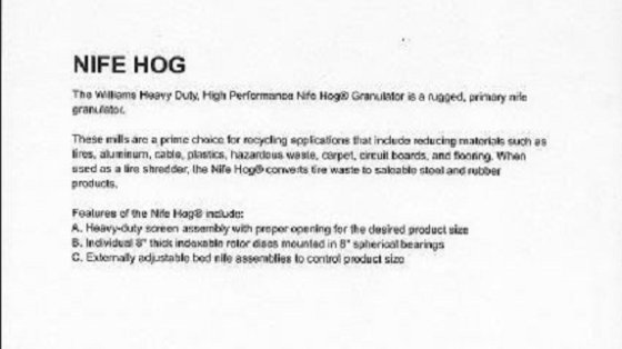 Williams-Messerschwein/Granulator