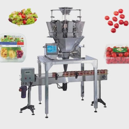 新鲜冷冻蔬菜水果称重包装，用于樱桃蓝莓的桶装盒包装机