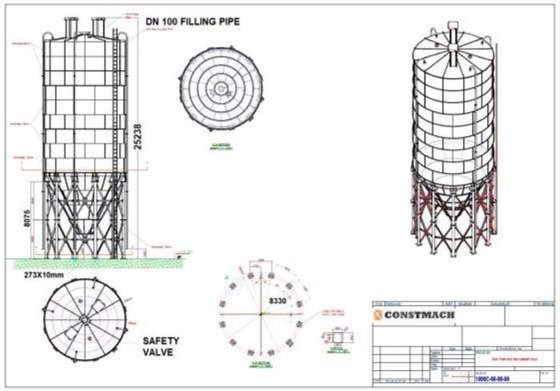 1000 吨容量水泥筒仓