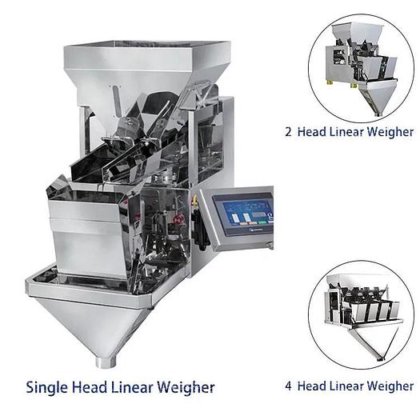 单头称重机，2 4 头直线式称重包装机，用于包装咖啡豆颗粒