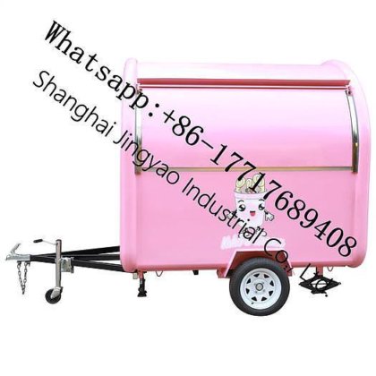 最优价格 OEM 设计移动快餐拖车定制设计食品车海滩烧烤热食售货拖车热狗薯条食品亭推车