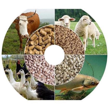 每小时 1-2 吨鸡牛猪动物颗粒饲料加工生产线