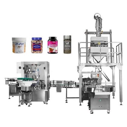 用于混合坚果颗粒的自动粉末颗粒配料秤 2 4 头直线称重式灌装机