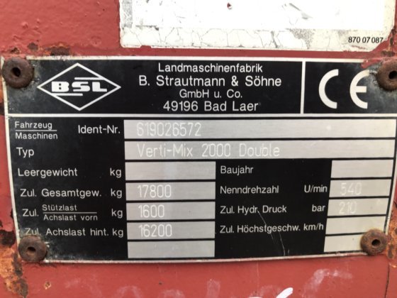2013 Strautmann Verti-Mix 2000 Double