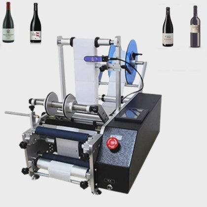 半自动台式塑料玻璃指甲油玻璃圆瓶手动贴标机，用于小瓶贴标机