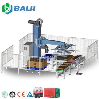 BAIJI 自动纸箱 PE 薄膜包装单列码垛机 水饮料码垛机