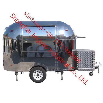 高品质定制彩色不锈钢沙滩推车移动食品车复古冰淇淋食品车快餐售货拖车食品车拖车出售