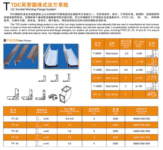 TDC风管插接式法兰系统