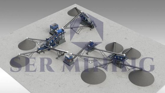二次および垂直シャフト衝撃破砕機を備えた固定式破砕、ふるい分け、洗浄プラント