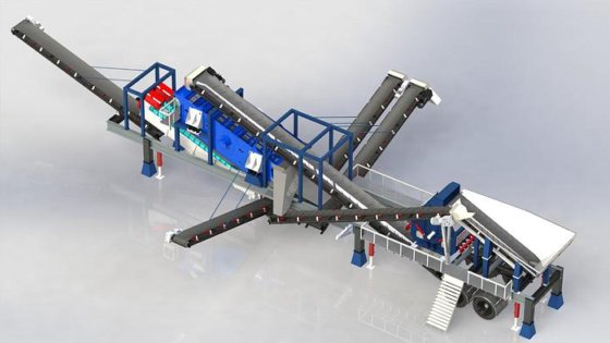 移動式ジョークラッシャー、インパクトクラッシャー、洗浄機を組み合わせる