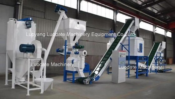 每小时 1-2 吨鸡牛猪动物颗粒饲料加工生产线