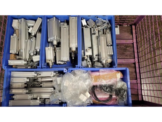 Wire Mesh Box with Various Festo Cylinders and Components in Germany