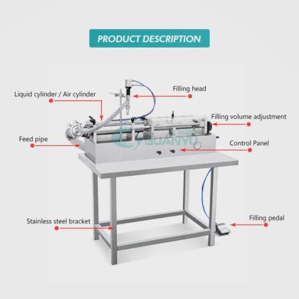 4 頭のボトル充填機最高の半自動空気ピストン ボトル粘性液体充填機会社 - GUANYU