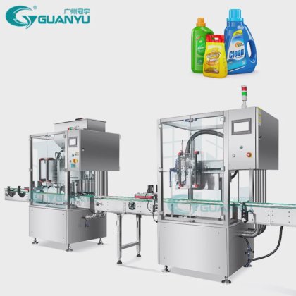 自動ホットソース充填機ダブルノズルジェルポリッシュ液体石鹸ローション粘性液体追跡充填機フルGUANYU