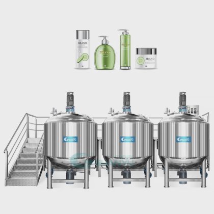 化学品混合罐 化妆品膏霜混合机 洗发水液体肥皂制造机生产线