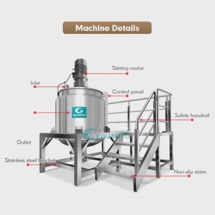 最高のシャンプー混合タンク ジャケット攪拌混合機サプライヤー 液体洗剤ミキサー会社 - GUANYU